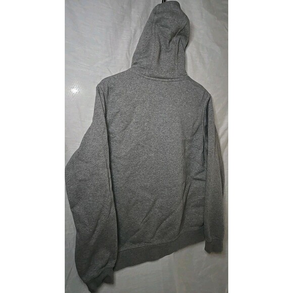 Nike Hoodie Sweatshirt Mens Large Check Embroidered Swoosh Logo Gray Volt Green - Picture 5 of 9